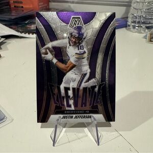🔥 2025 Justin Jefferson Panini Mosaic Elevate Card. Minnesota Vikings